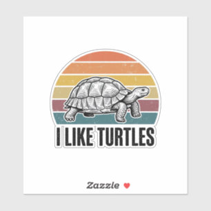 Funny I Like Turtles Vintage Engraving T-Shirt Des