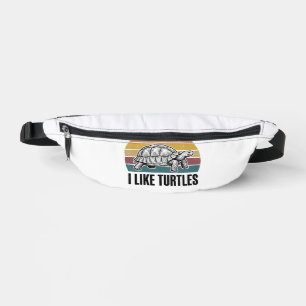 Funny I Like Turtles Vintage Engraving T-Shirt Des Bum Bags
