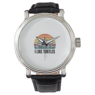 Funny I Like Turtles Vintage Engraving T-Shirt Des Watch