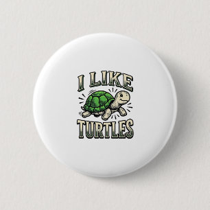 Funny I Like Turtles Vintage Turtle Shirt Design_1 6 Cm Round Badge