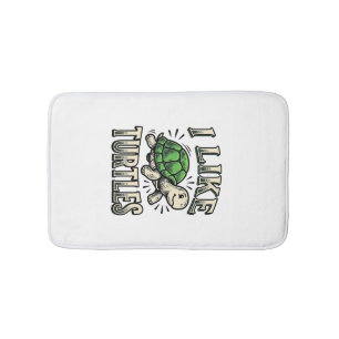 Funny I Like Turtles Vintage Turtle Shirt Design_1 Bath Mat