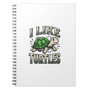 Funny I Like Turtles Vintage Turtle Shirt Design_1 Notebook