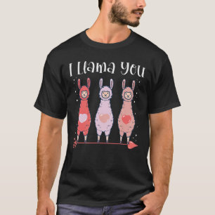Funny I Llama You Cute Valentines Day Alpaca Girls T-Shirt