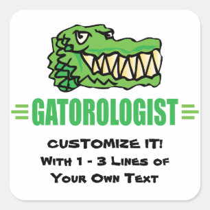 Funny I Love Alligators Square Sticker