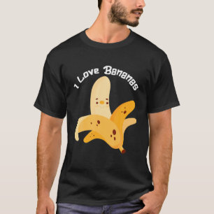 Funny I Love Bananas Trendy Banana Tropical Fruit T-Shirt