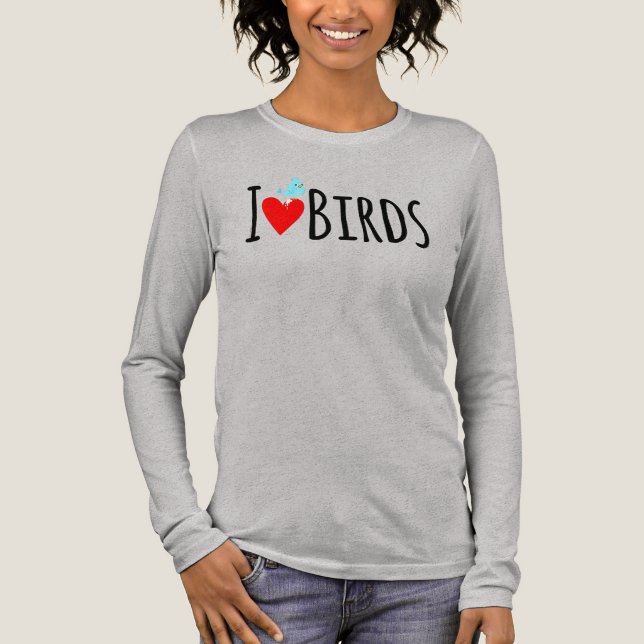  Funny I Love Birds  Tri-Blend Shirt (Front)