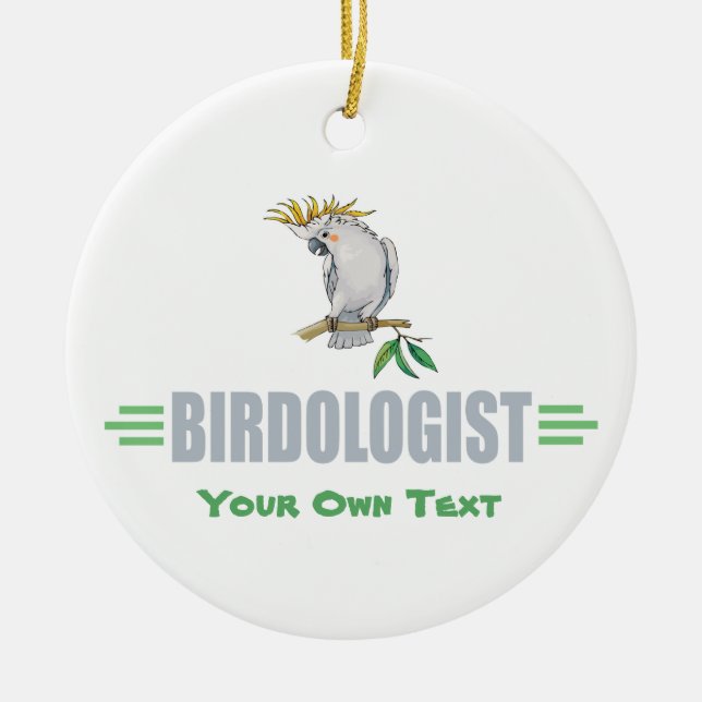 Funny I Love Cockatiels Ceramic Tree Decoration (Front)