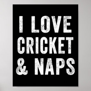 Funny I Love Cricket And Naps Bearded Cricket Dad  Poster