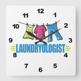 Funny I Love Laundry Square Wall Clock