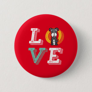 Funny I Love Miniature Schnauzer I Heart Dog Lover 6 Cm Round Badge