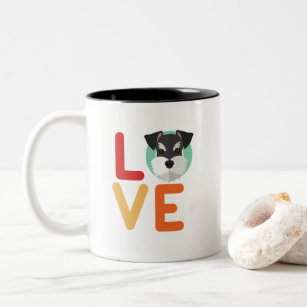 Funny I Love Miniature Schnauzer I Heart Dog Lover Two-Tone Coffee Mug