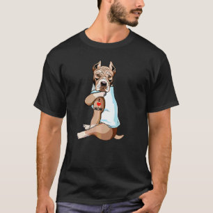 Funny I Love Mum Tattoo American Pit Bull Mum Dog T-Shirt
