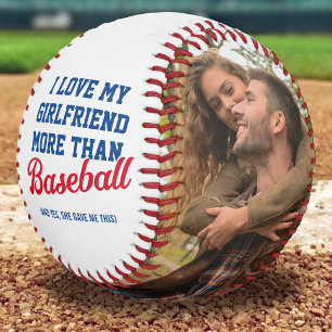Funny I Love My Boyfriend 2 Photo Baseball