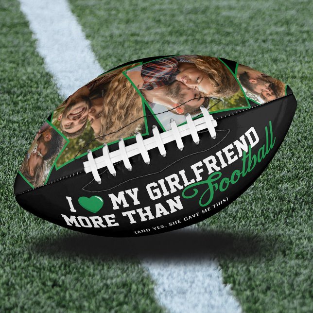 Funny I Love My Girlfriend 4 Photo Football (Creator Uploaded)
