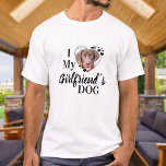 Funny I Love My Girlfriend's Dog Custom Photo T-Shirt<br><div class="desc">Who do you really love? Your girlfriend or her dog! Give the perfect gift to your boyfriend this valentines day with this funny dog lover shirt ! A must have for every dog lover, dog mum and dog dad ! A fun twist on I Love My Girlfriend, this shirt quote...</div>