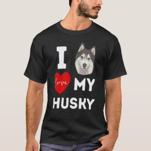 Funny I Love My Husky Dog Animal Pet Apparel Men T-Shirt