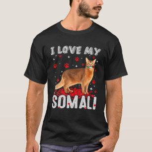 Funny I Love My Somali Valentine Cat Lover T-Shirt