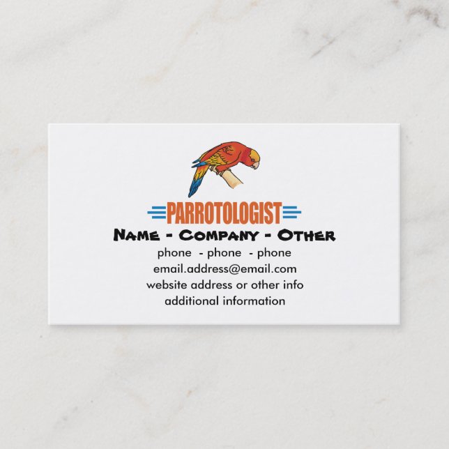 Funny I Love Parrots Business Card (Front)