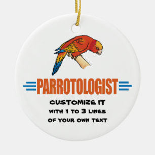 Funny I Love Parrots Ceramic Tree Decoration