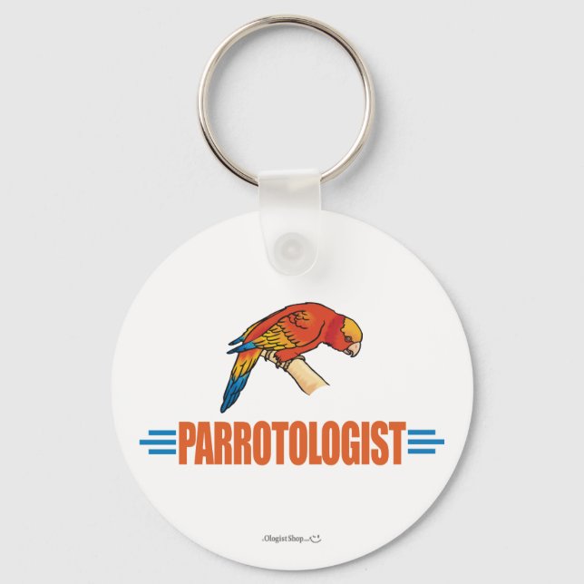 Funny I Love Parrots Key Ring (Front)
