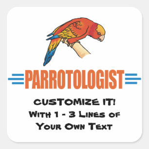 Funny I Love Parrots Square Sticker