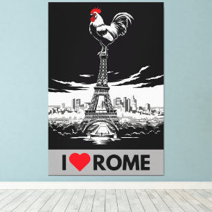 Funny ''I love Rome'' Parody Canvas Print