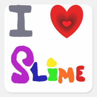 Funny I Love Slime Art Square Sticker