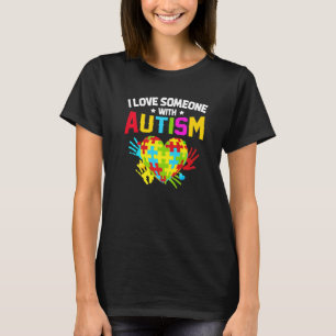 Funny I Love Someone With Autism Awareness Day Puz T-Shirt