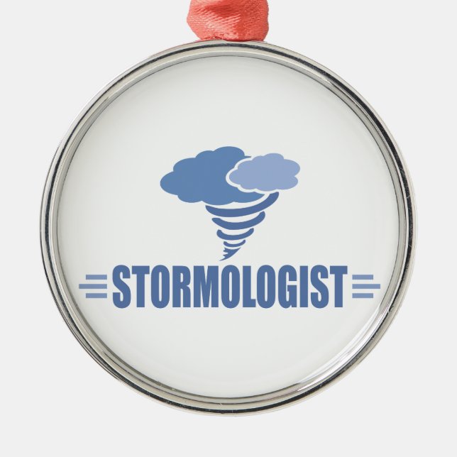 Funny I Love Storms Metal Tree Decoration (Front)