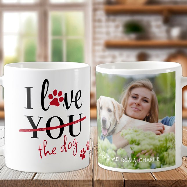 Funny I Love The Dog Custom Pet Photo Valentines  Coffee Mug (Creator Uploaded)