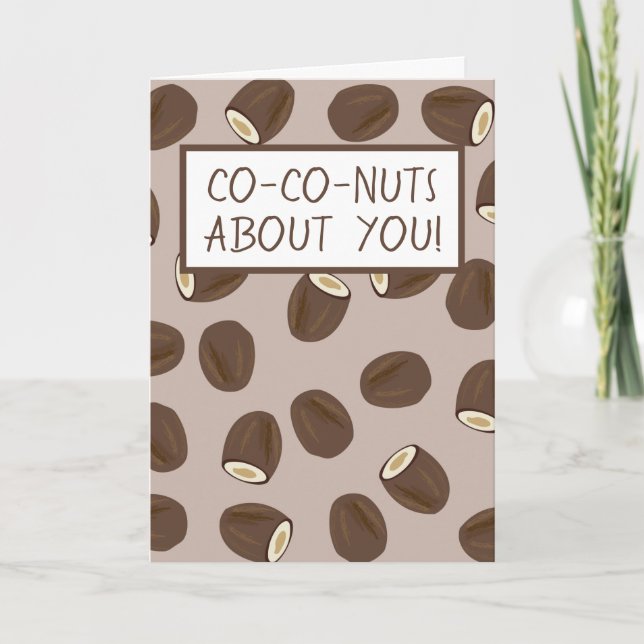 Funny I Love You Affection Coconut Pattern Card (Front)