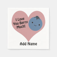 Funny I Love You Berry Much Cute Kawaii Blueberry