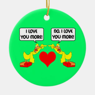 funny I love you Ceramic Tree Decoration