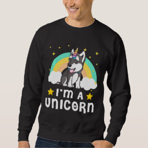 Funny I M A Unicorn Siberian Husky Dog Sweatshirt