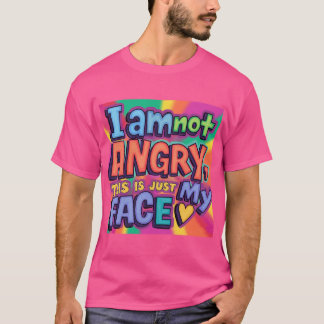 Funny “I’m Not Angry, It’s Just My Face” Colourful T-Shirt