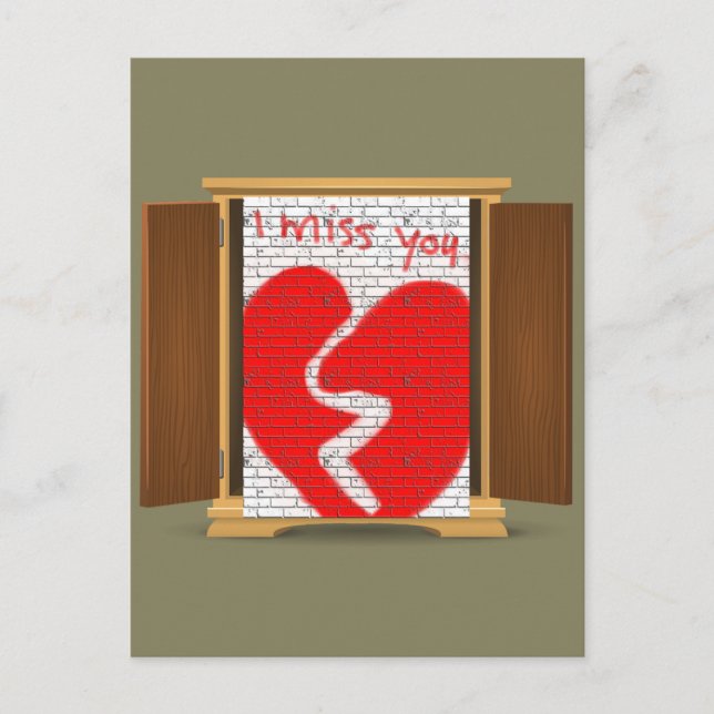 Funny I Miss You Graffiti coming out of the closet Postcard (Front)