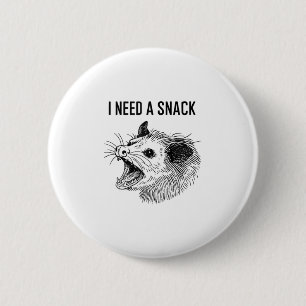 Funny I Need A Snack Meme - Screaming Opossum Poss 6 Cm Round Badge