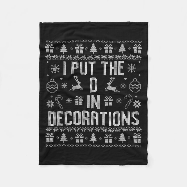 Funny I Put The D In Decorations Matching Couples  Fleece Blanket (Front)