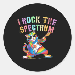 Funny I Rock The Spectrum Autism Mum Dad Motivatio Classic Round Sticker