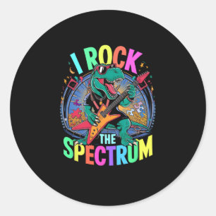 Funny I Rock The Spectrum Autism Teacher Stimming  Classic Round Sticker