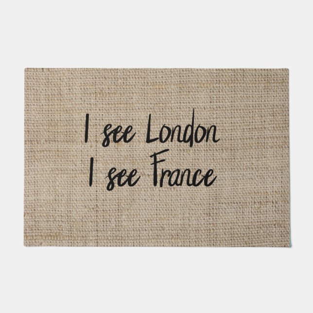 Funny I See London I See France Doormat (Front)