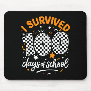 Funny I Survived 100 Days Of School Student Teache Mouse Pad