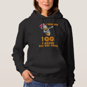 Funny I Survived 100 Masked School Days Cool Dabbi Hoodie
