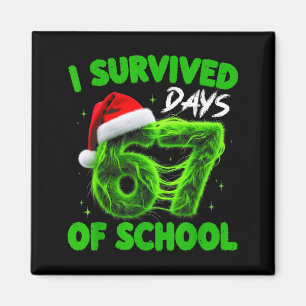 Funny I Survived 67 Days Of School Christmas Kids Magnet