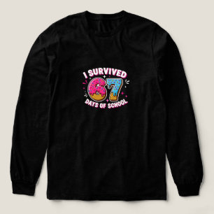 Funny I Survived 67 Days of School - Donut  Tri-Blend Shirt