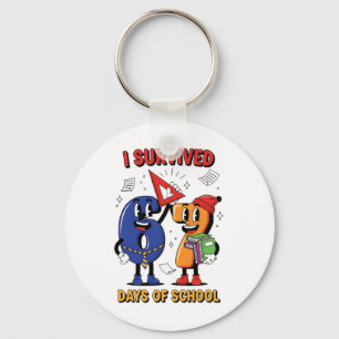 Funny I Survived 67 Days School Meme Kids Teacher Key Ring