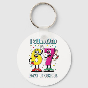 Funny I Survived 67 Days School Meme Kids Teacher  Key Ring