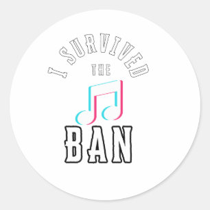 Funny I survived the social media ban 2025 Classic Round Sticker