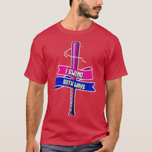 Funny I Swing Both Ways Bat LGBTQ Pride Month Bise T-Shirt