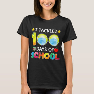 Funny I Tackled 100 Days Of School Tennis Boy Matc T-Shirt